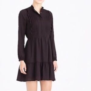 J Crew Mercantile Ruffle pin-tuck dress Tiered Knee Length Boho Babydoll Size 12